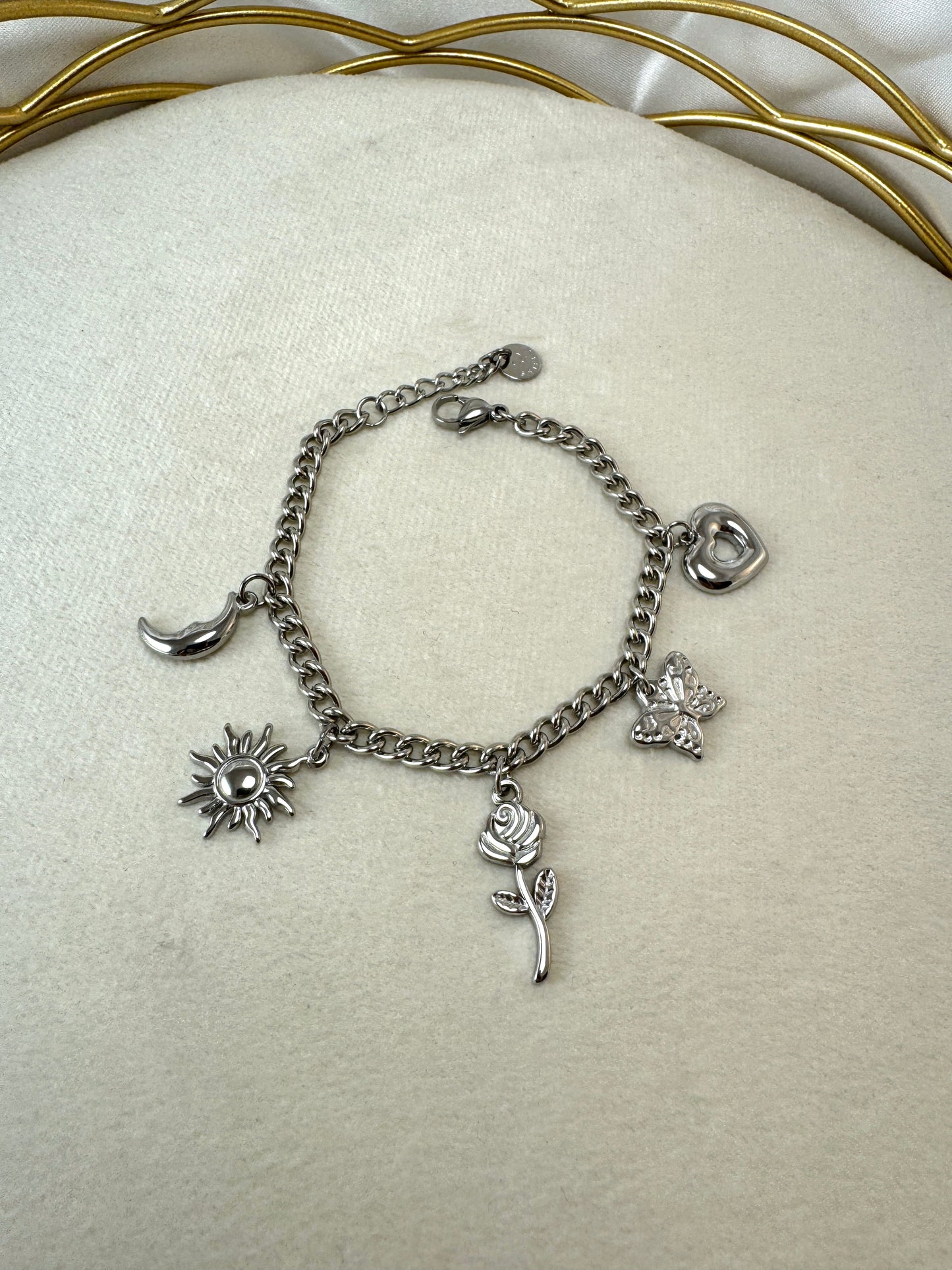 Bracciale groumette con ciondoli