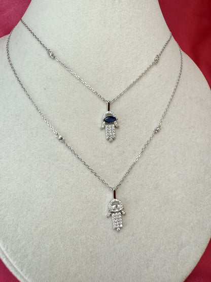 Collana con mano di Fatima e zircone