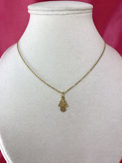 Collana con mano di Fatima piccola dorata