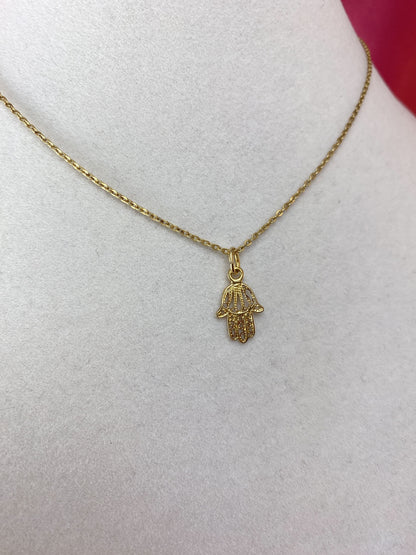 Collana con mano di Fatima piccola dorata