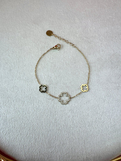 Bracciale sottile con quadrifogli