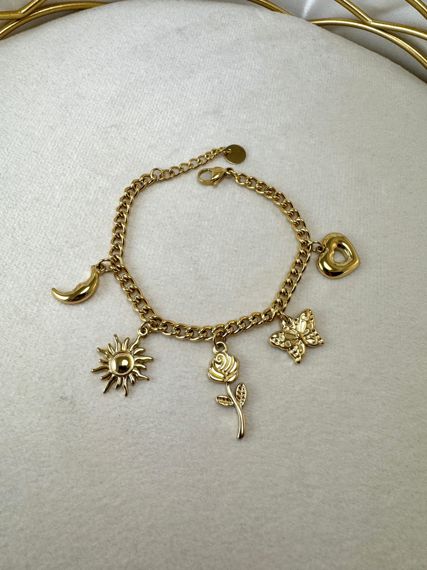 Bracciale groumette con ciondoli