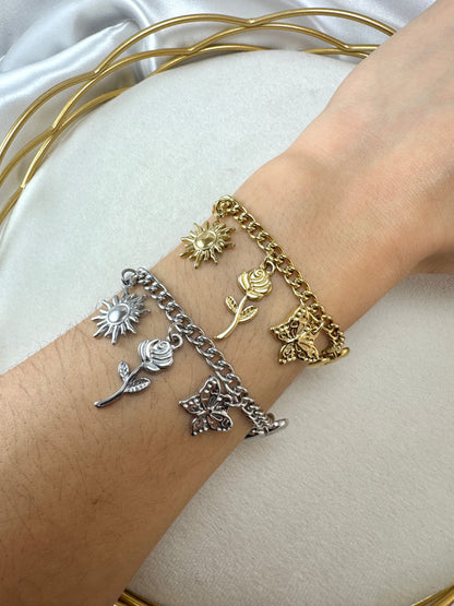 Bracciale groumette con ciondoli