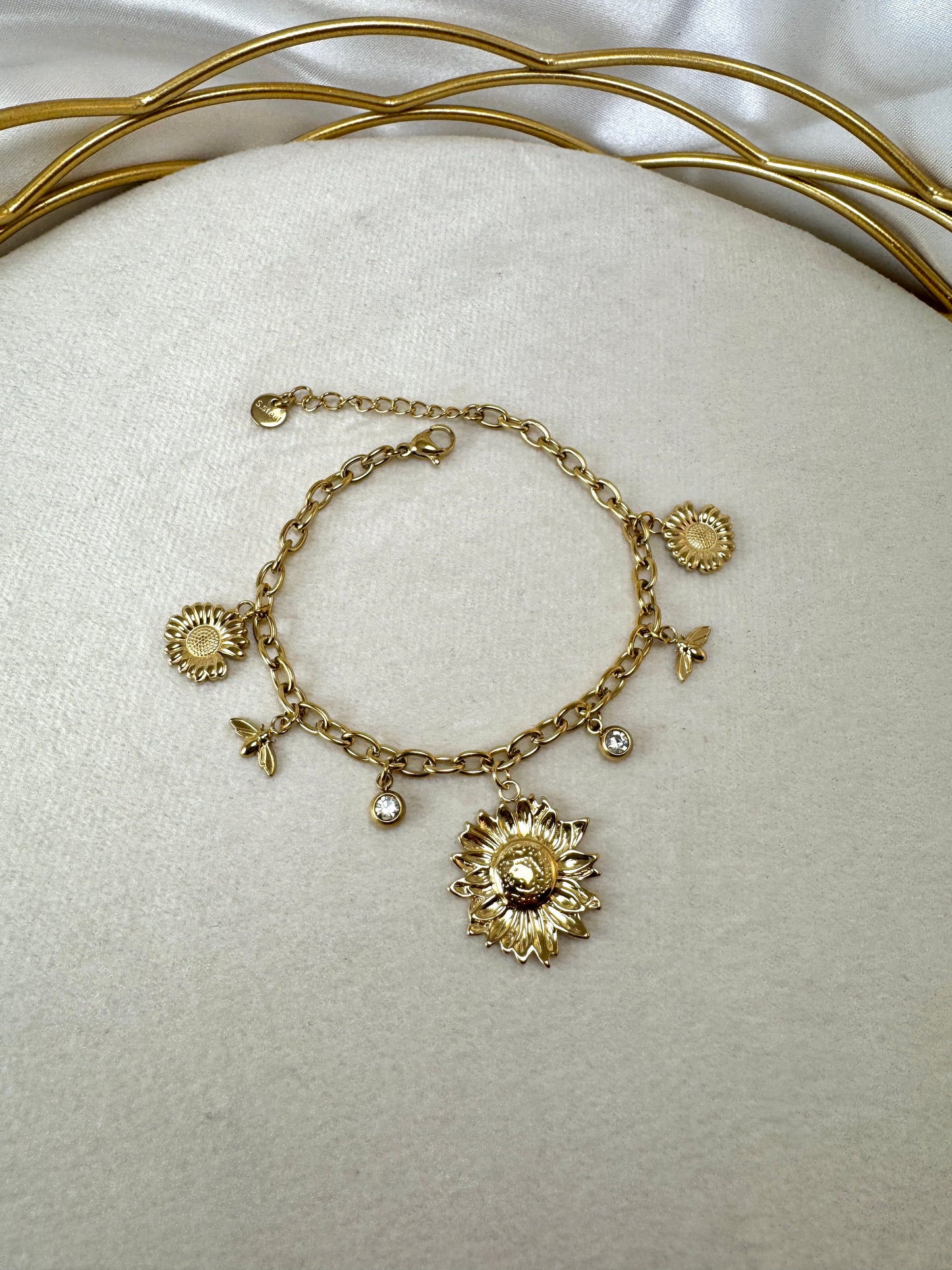 Bracciale con girasoli e punti luce