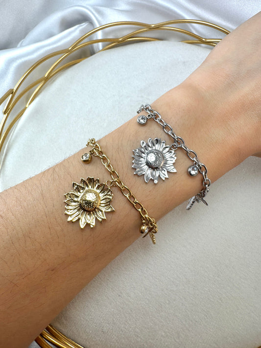 Bracciale con girasoli e punti luce