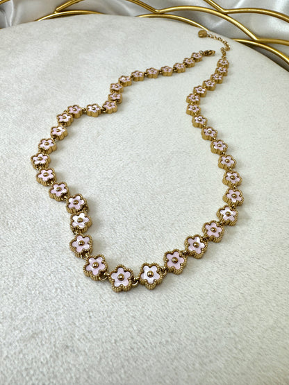 Choker fiori rosa