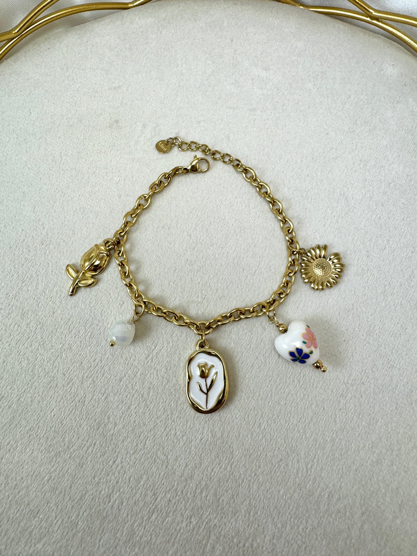Bracciale tulipano con ciondoli
