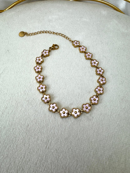 Bracciale con fiori smaltati