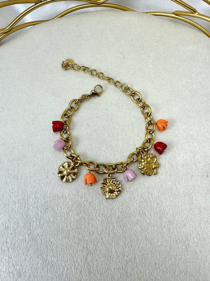 Bracciale con girasoli e fiori colorati