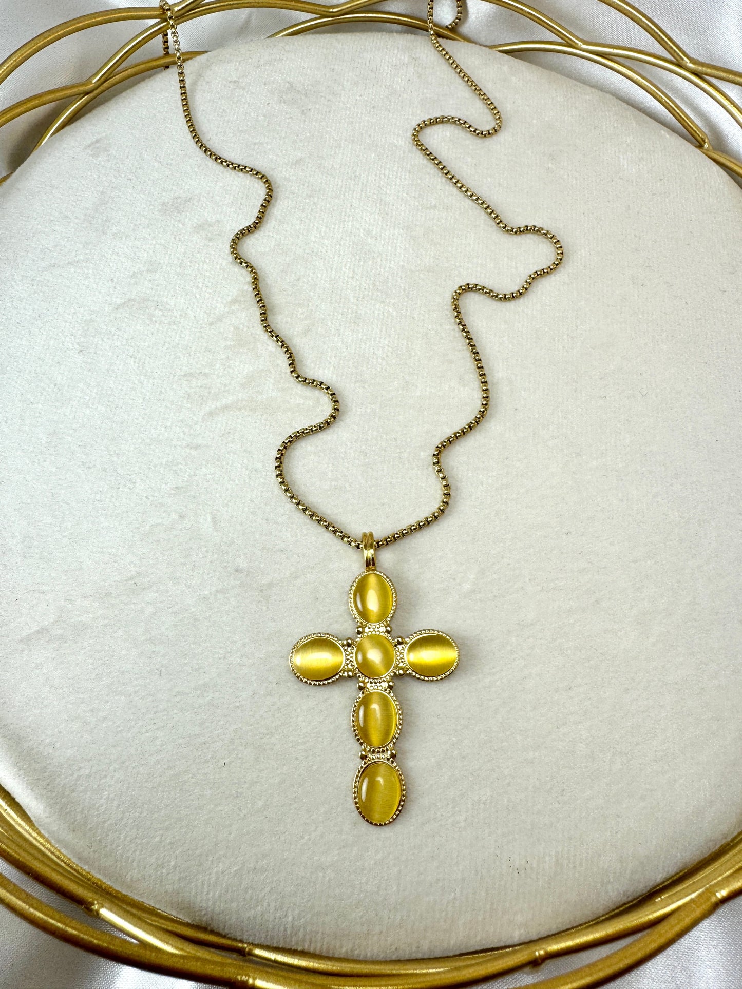 Collana lunga con croce colorata