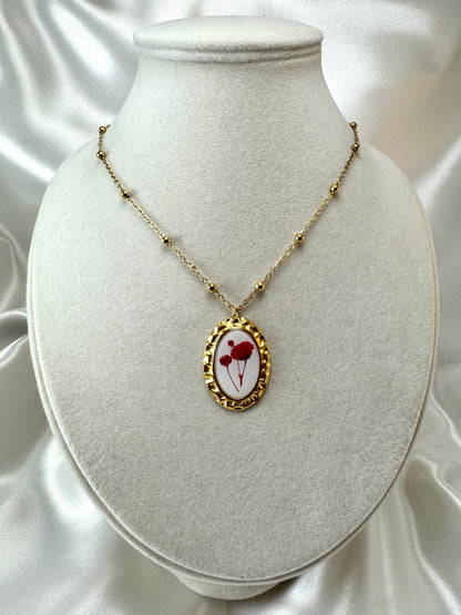 Collana cabochon ovale con contorno martellato