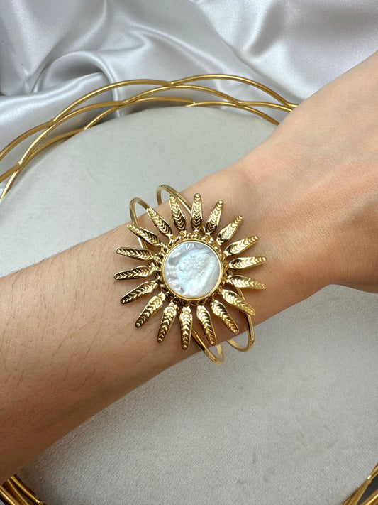 Bracciale rigido con girasole