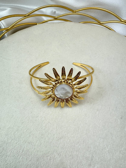 Bracciale rigido con girasole