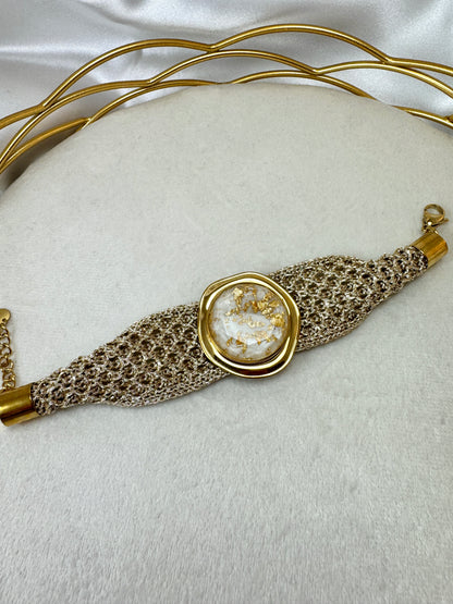 Bracciale maglia morbida con tondo