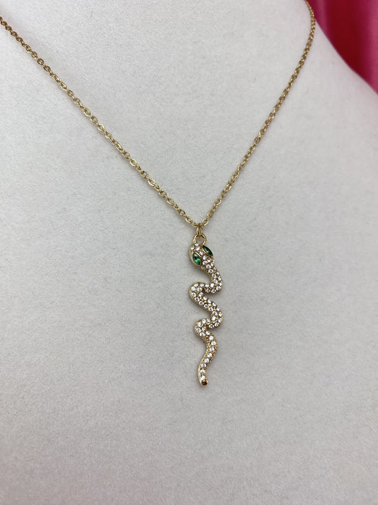 Collana con serpende di brillantini