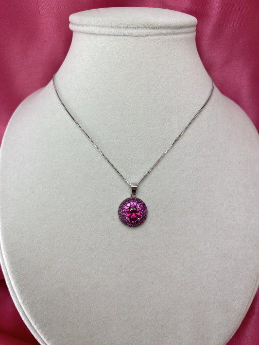 Collana con tondo fucsia