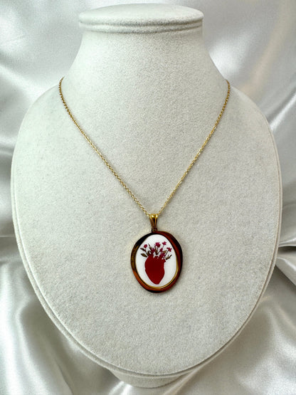 Collana cabochon con cuore anatomico