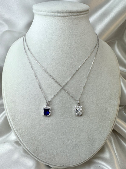 Collana con zircone rettangolare