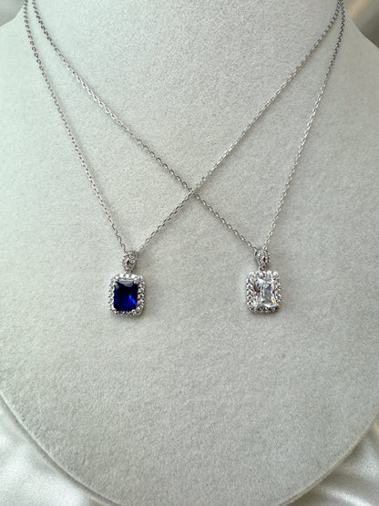 Collana con zircone rettangolare