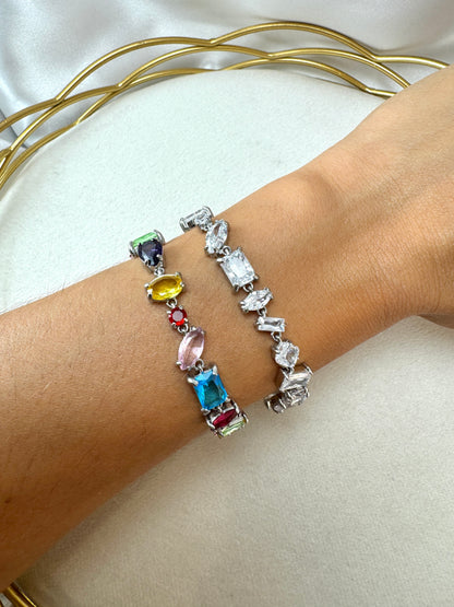 Bracciale con brillantini di tagli diversi