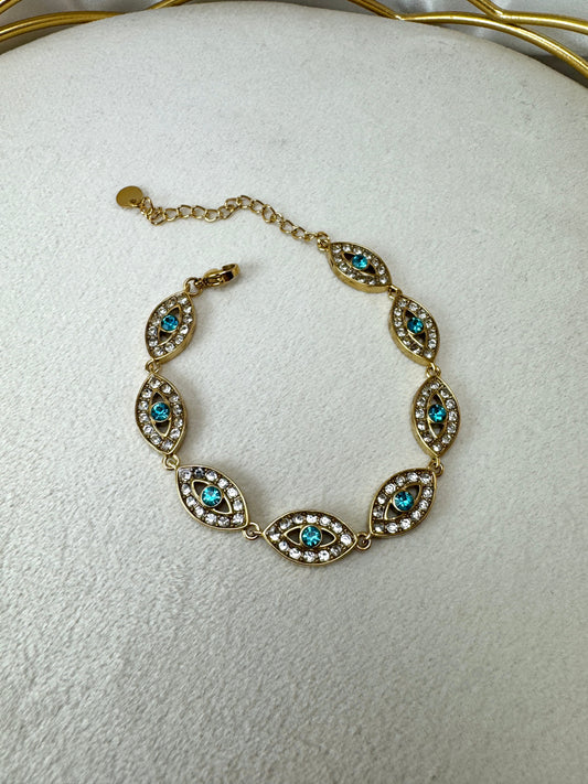 Bracciale con occhi ovali
