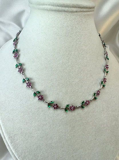 Collana fiori rosa