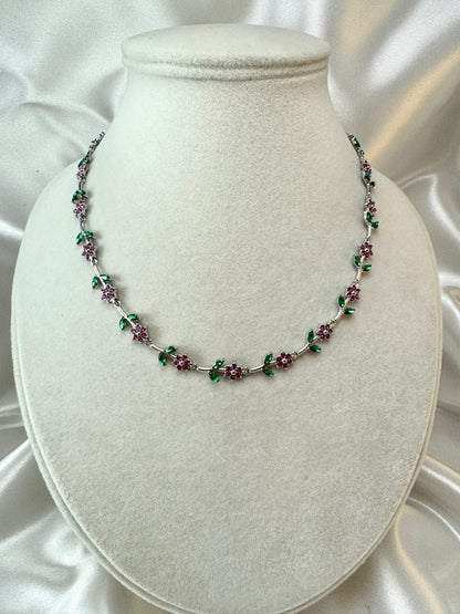 Collana fiori rosa