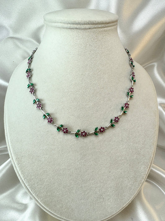 Collana fiori rosa