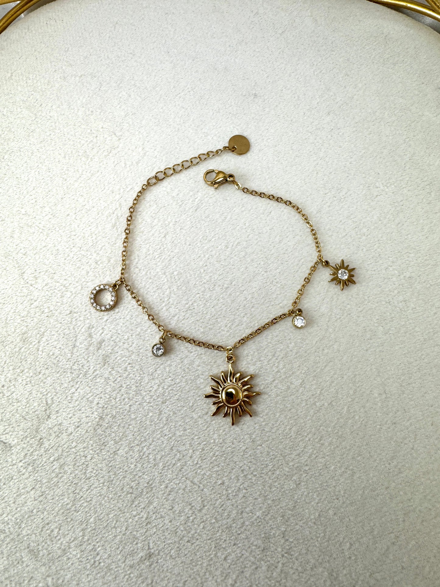 Bracciale sottile con sole e punti luce