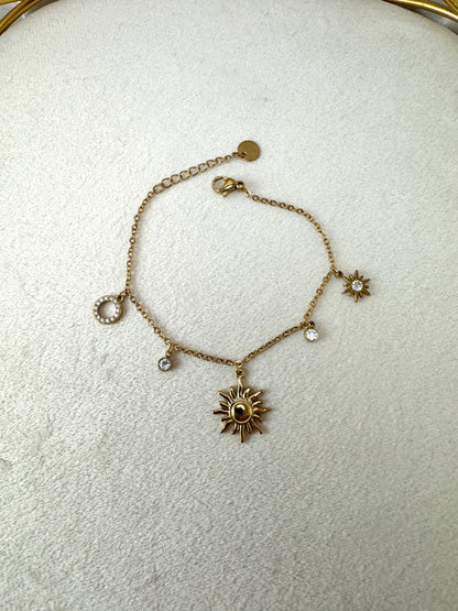 Bracciale sottile con sole e punti luce
