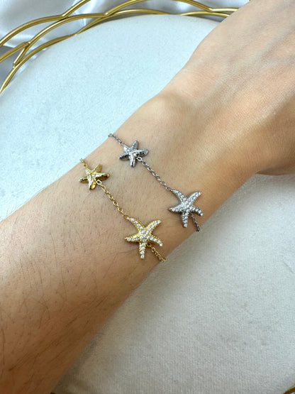 Bracciale sottile con due stelle marine