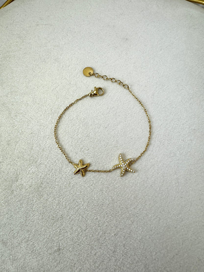 Bracciale sottile con due stelle marine